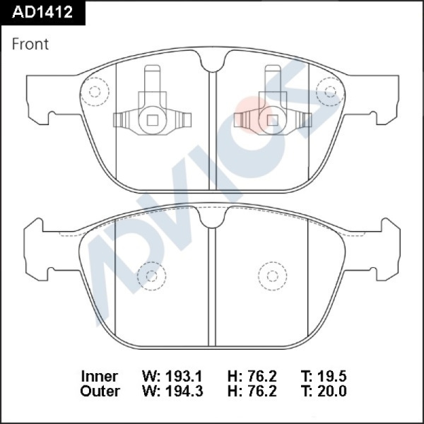Дисковые тормозные колодки ADVICS (еврокерамика) передние Volvo XC60 2008 - 2017   Volvo XC90 2002 - 2014                                                                                                                                                      
