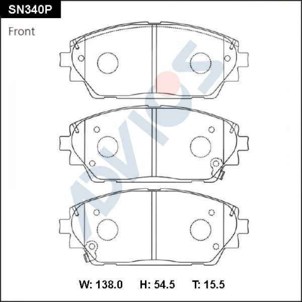 Дисковые тормозные колодки ADVICS передние MAZDA 3 2018 - 2024
