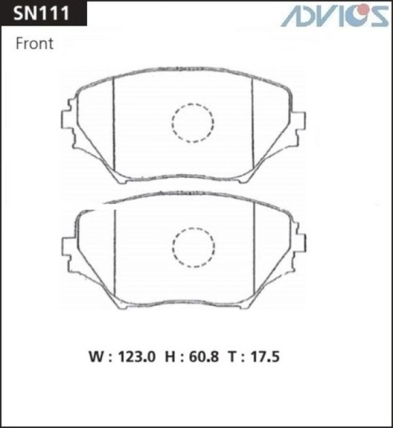 Дисковые тормозные колодки ADVICS передние TOYOTA RAV4 2000 - 2007