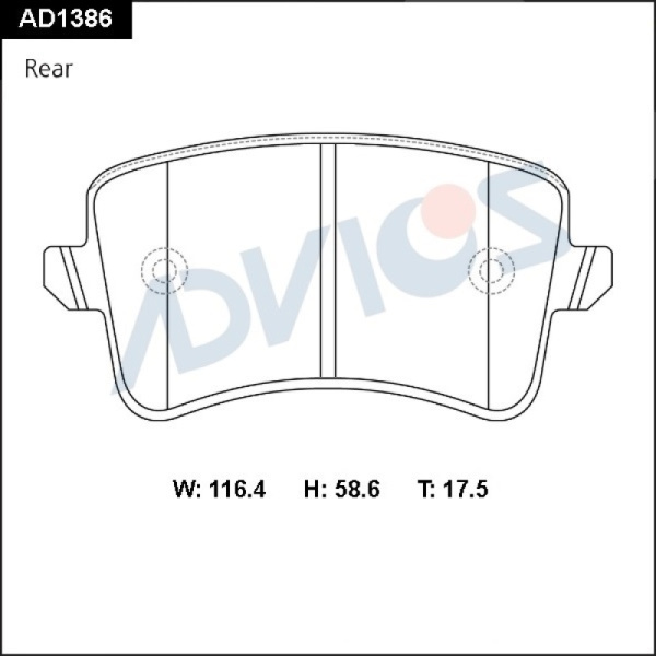 Дисковые тормозные колодки ADVICS (еврокерамика) задние AUDI A4 2007 - 2015   AUDI A5 2007 -    AUDI Q5 2008 - 2017                                                                                                                                            