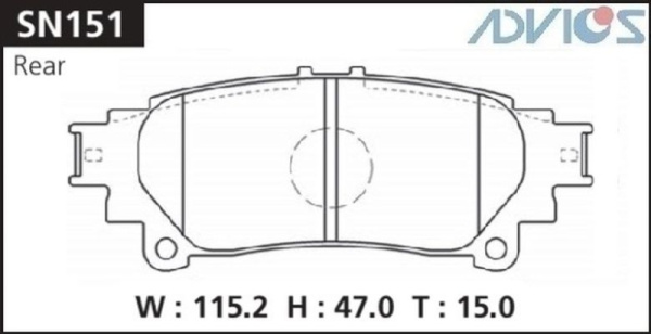 Дисковые тормозные колодки ADVICS LEXUS GS 2011 -    LEXUS IS 2013 -    LEXUS RX 2008 - 2015   TOYOTA FORTUNER 2015 -    TOYOTA Highlander 2013 -    TOYOTA SIENTA 2015 - 2022                                                                                 