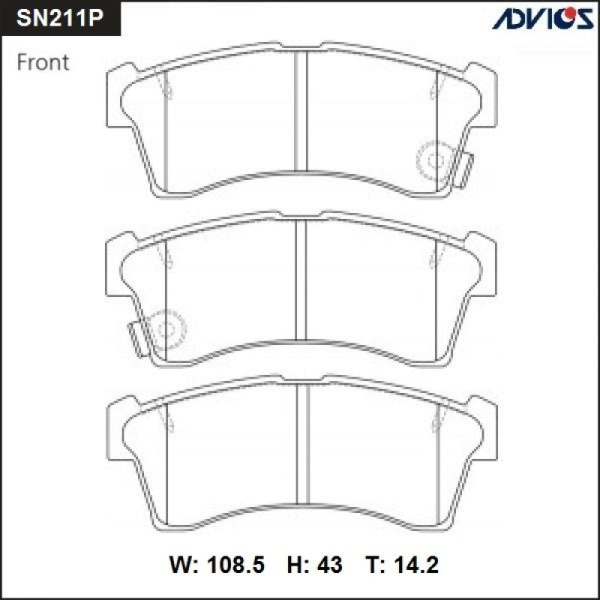 Дисковые тормозные колодки ADVICS передние Honda FIT 2013 - 2020                                                                                                                                                                                               