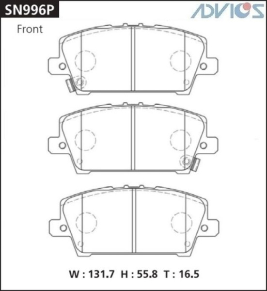 Дисковые тормозные колодки ADVICS передние Honda CIVIC 2003 - 2012                                                                                                                                                                                             