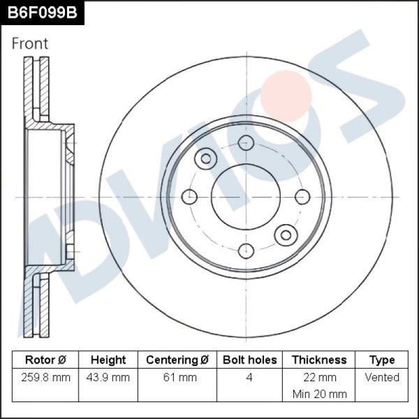 Диск тормозной пер. ADVICS LADA LARGUS VP 2012 -    LADA VESTA SEDAN 2015 -    LADA VESTA SW 2015 -    NISSAN ALMERA 2012 - 2019   NISSAN MICRA 2002 - 2010   NISSAN NOTE 2005 - 2013   NISSAN Tiida 2008 - 2012   Renault LOGAN 2004 -    Renault MEGANE 2003 