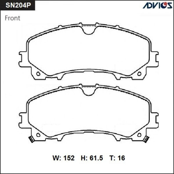 Дисковые тормозные колодки ADVICS передние INFINITI QX50 2013 -    NISSAN X-Trail 2013 - 2022                                                                                                                                                                  