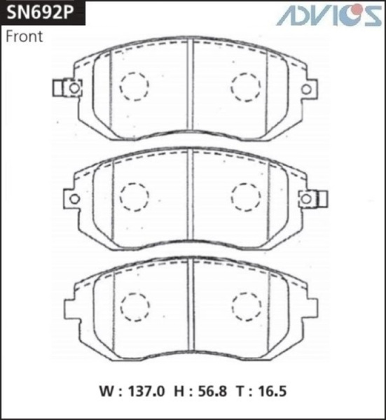 Дисковые тормозные колодки ADVICS передние Subaru FORESTER 2002 - 2019   Subaru IMPREZA 2005 - 2014   Subaru IMPREZA XV 2010 - 2011   Subaru LEGACY 2001 - 2013   Subaru OUTBACK 2003 - 2013   Subaru XV 2011 - 2017